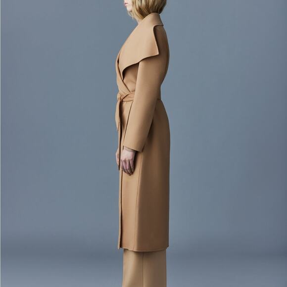 MACKAGE MAI-CN Tan XXL - Brand New Belted Wool Long Wrap Coat - Picture 4 of 8
